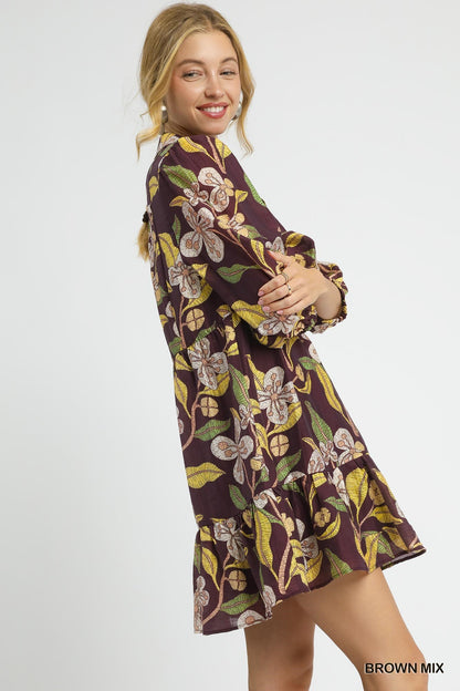 Tropical Floral Mini Dress