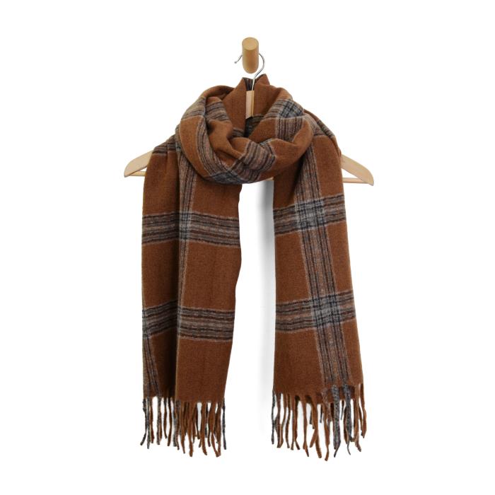 Plaid Fringe Scarf