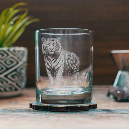 Etched Bengal Rocks Glass