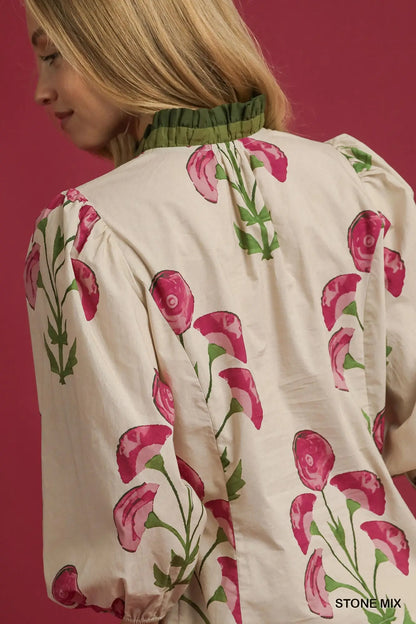 Floral Print Ruffle Top