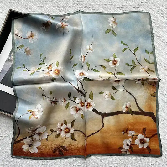 Flowering Branch Silk Scarf
