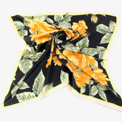 Black/Orange Floral Scarf
