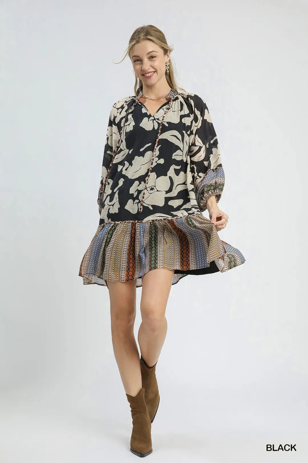 Ruffled Skirt Midi Dress