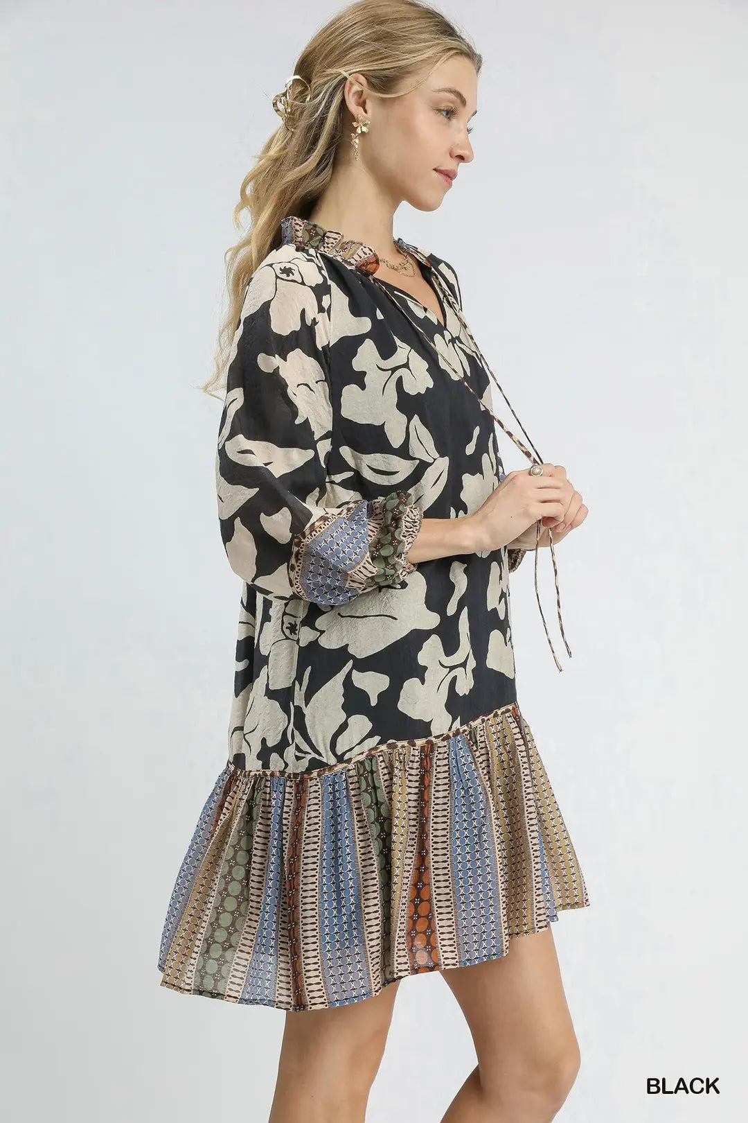 Ruffled Skirt Midi Dress