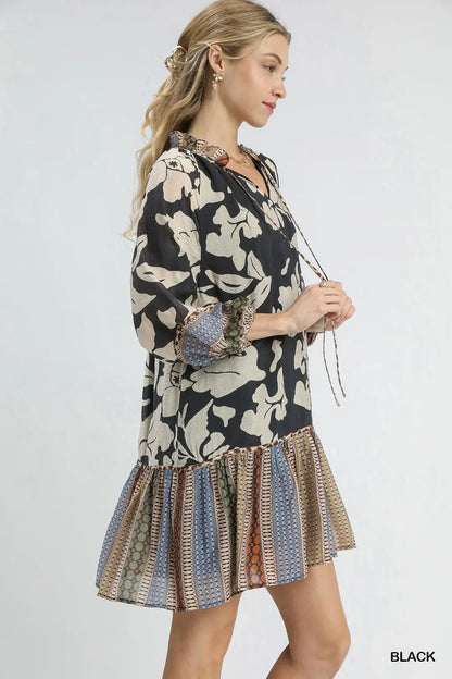 Ruffled Skirt Midi Dress