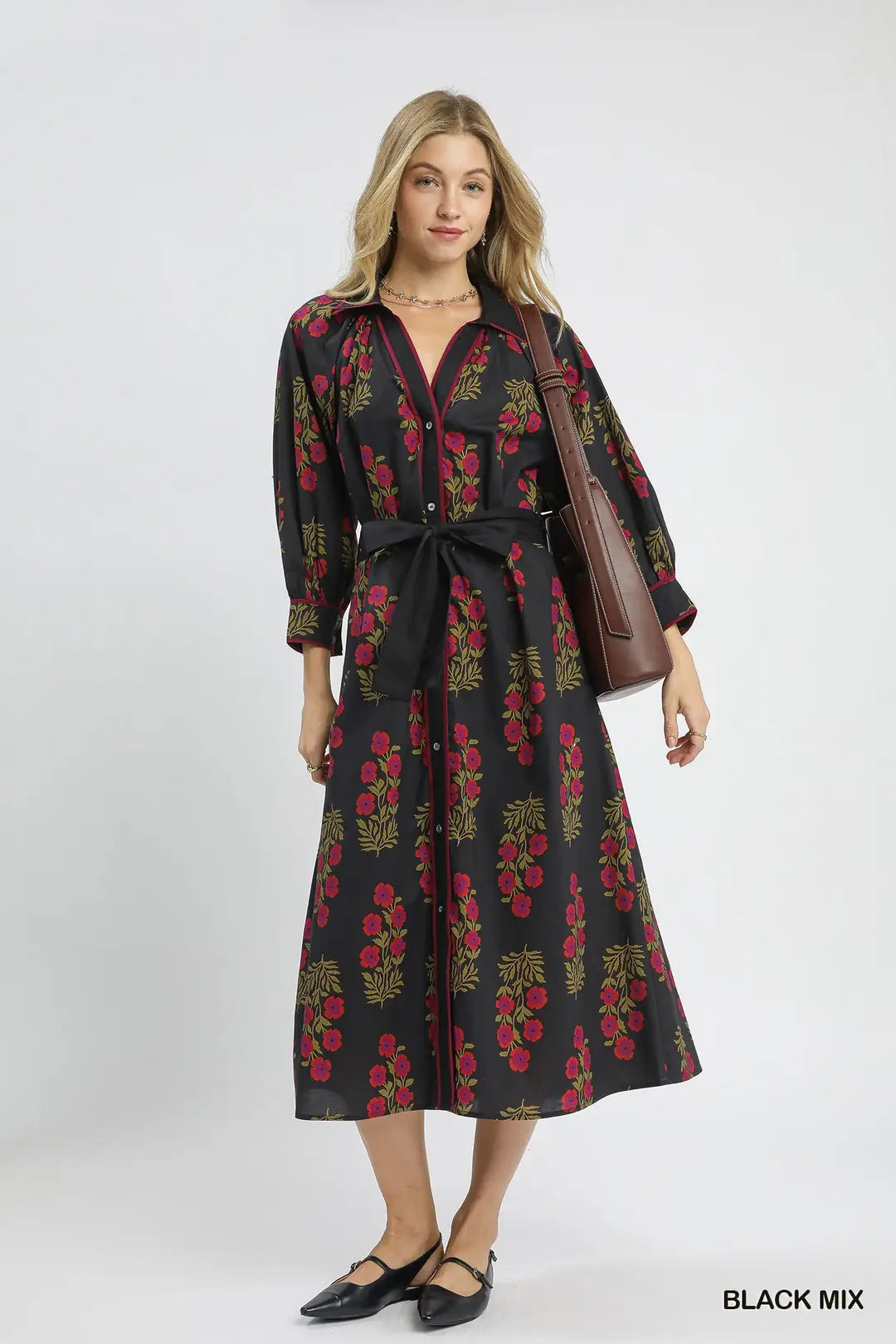 Floral Button-Front Dress