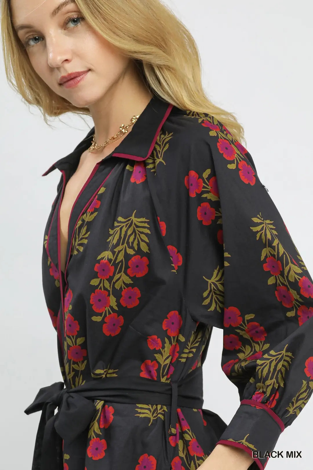 Floral Button-Front Dress