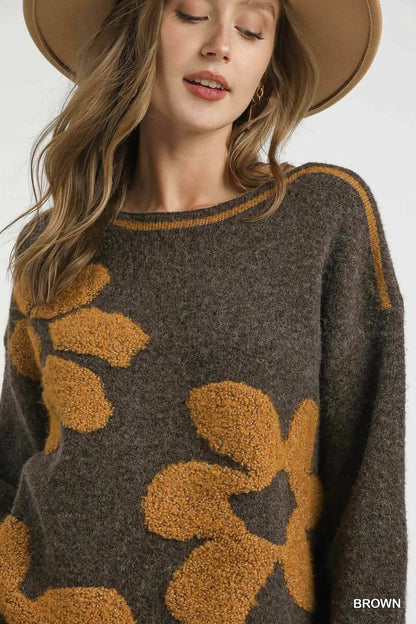 Floral Jacquard Knit Sweater