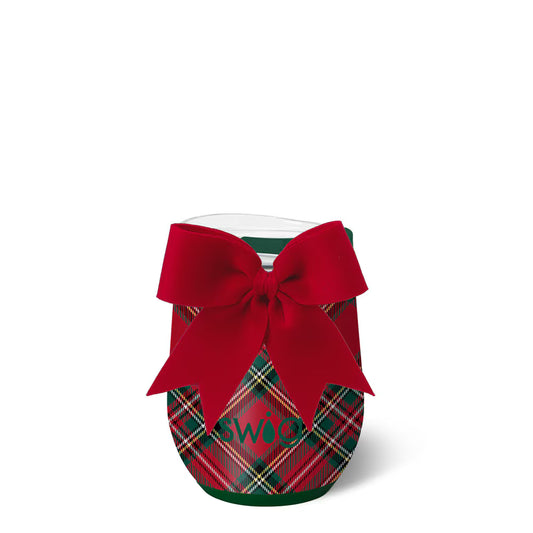 Christmas Plaid - Stemless Wine (12oz)