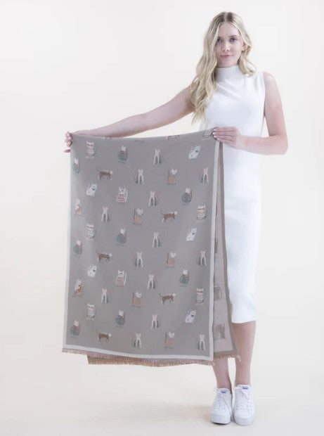 Classy Cat Pattern Scarf