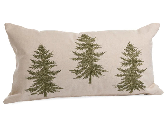 Embroidered Trees Pillow