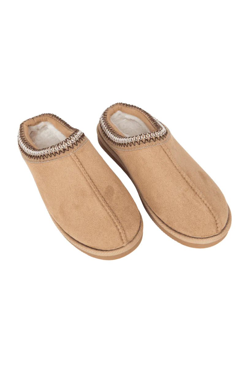 Embroidered Slip-On House Shoes