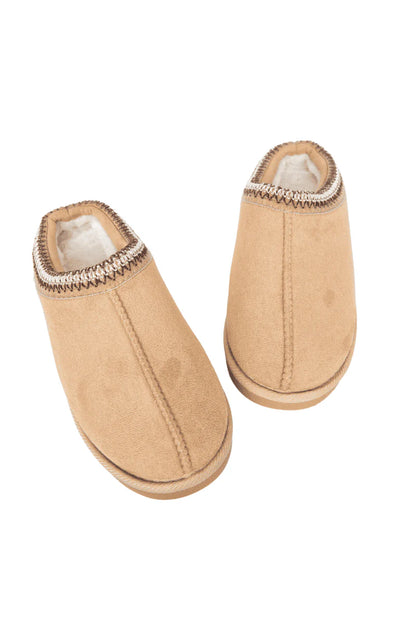 Embroidered Slip-On House Shoes