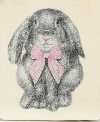 Gingham Bow Bunny Pillow