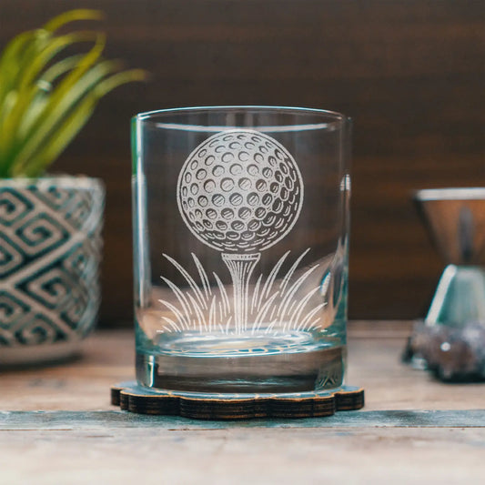Golf Ball + Tee Rocks Glass