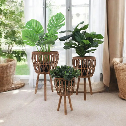 Handwoven Bamboo Planters