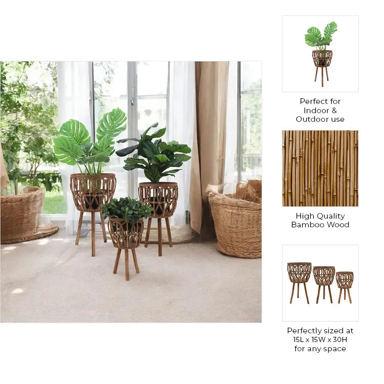 Handwoven Bamboo Planters