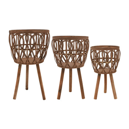 Handwoven Bamboo Planters