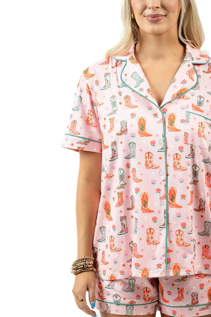 Boots & Roses Pajama Set