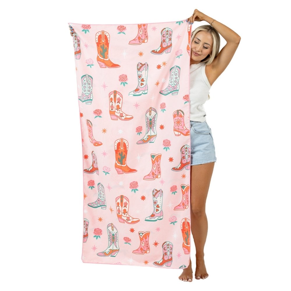 Boots & Flowers Microfiber Towel
