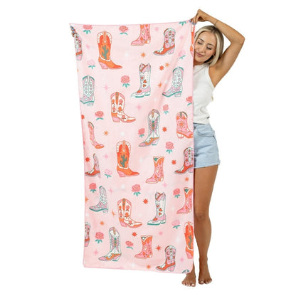 Boots & Flowers Microfiber Towel