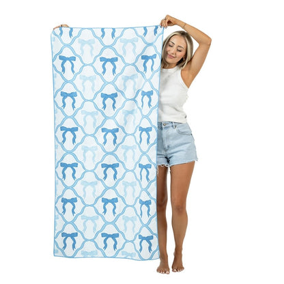 Blue Bow Microfiber Towel