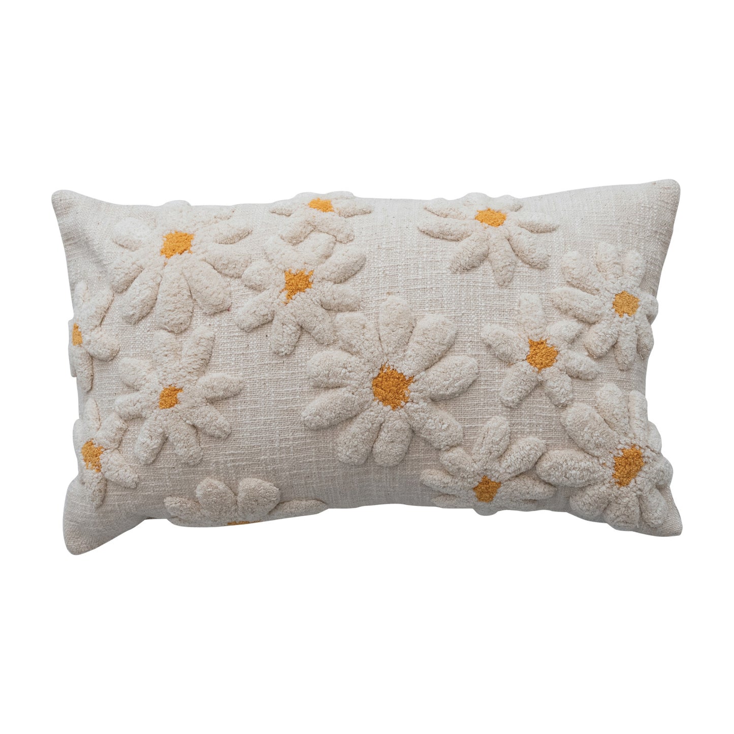 Tufted Flowers Lumbar Pillow