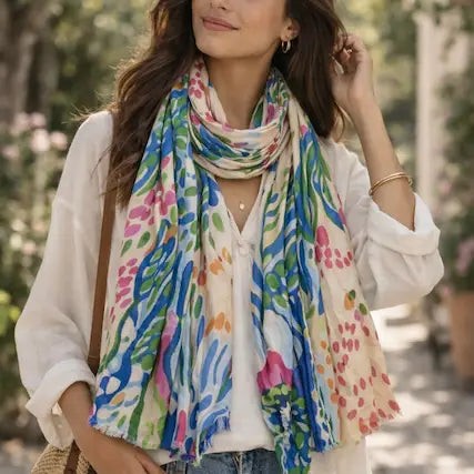 Vibrant Flower Garden Scarf