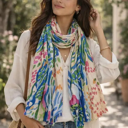 Vibrant Flower Garden Scarf