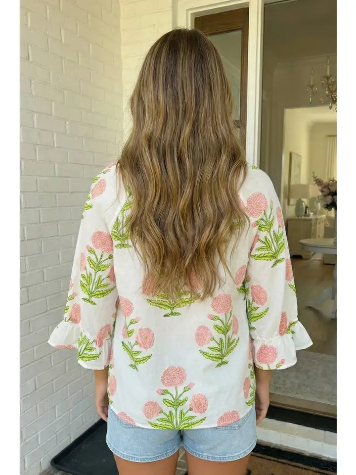 Wild Flower Print Blouse