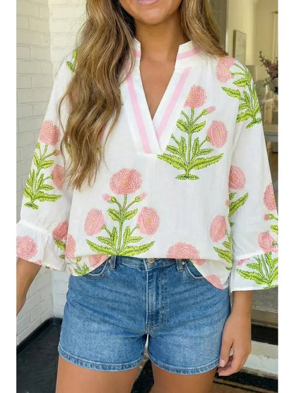 Wild Flower Print Blouse