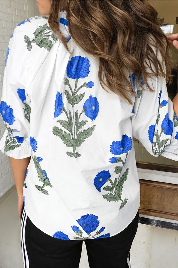 Wild Flower Print Blouse
