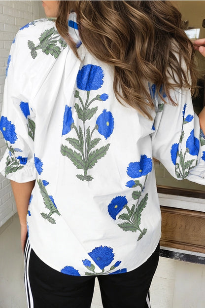 Wild Flower Print Blouse