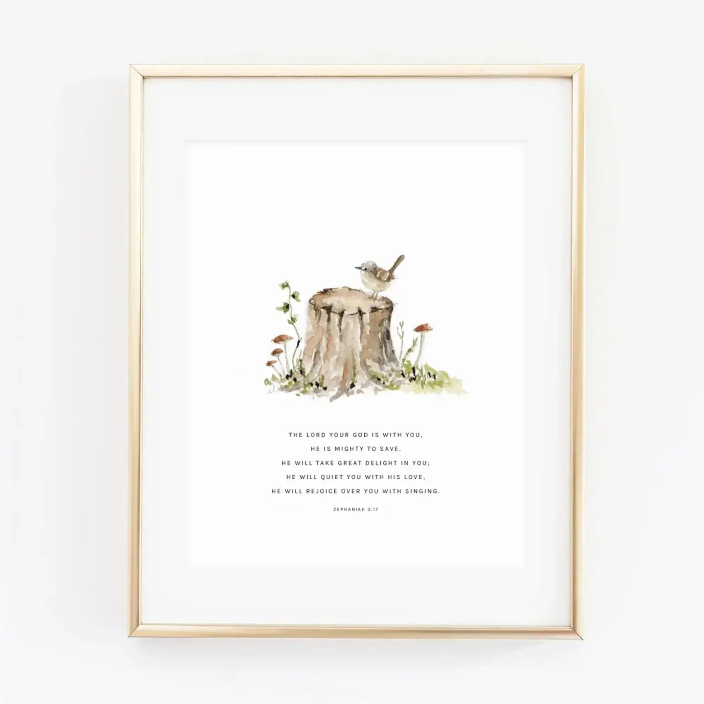 Tree Stump Scripture Framed Print