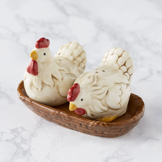 Hens Salt + Pepper Set