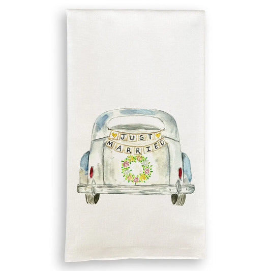 'Just Married' Tea Towel