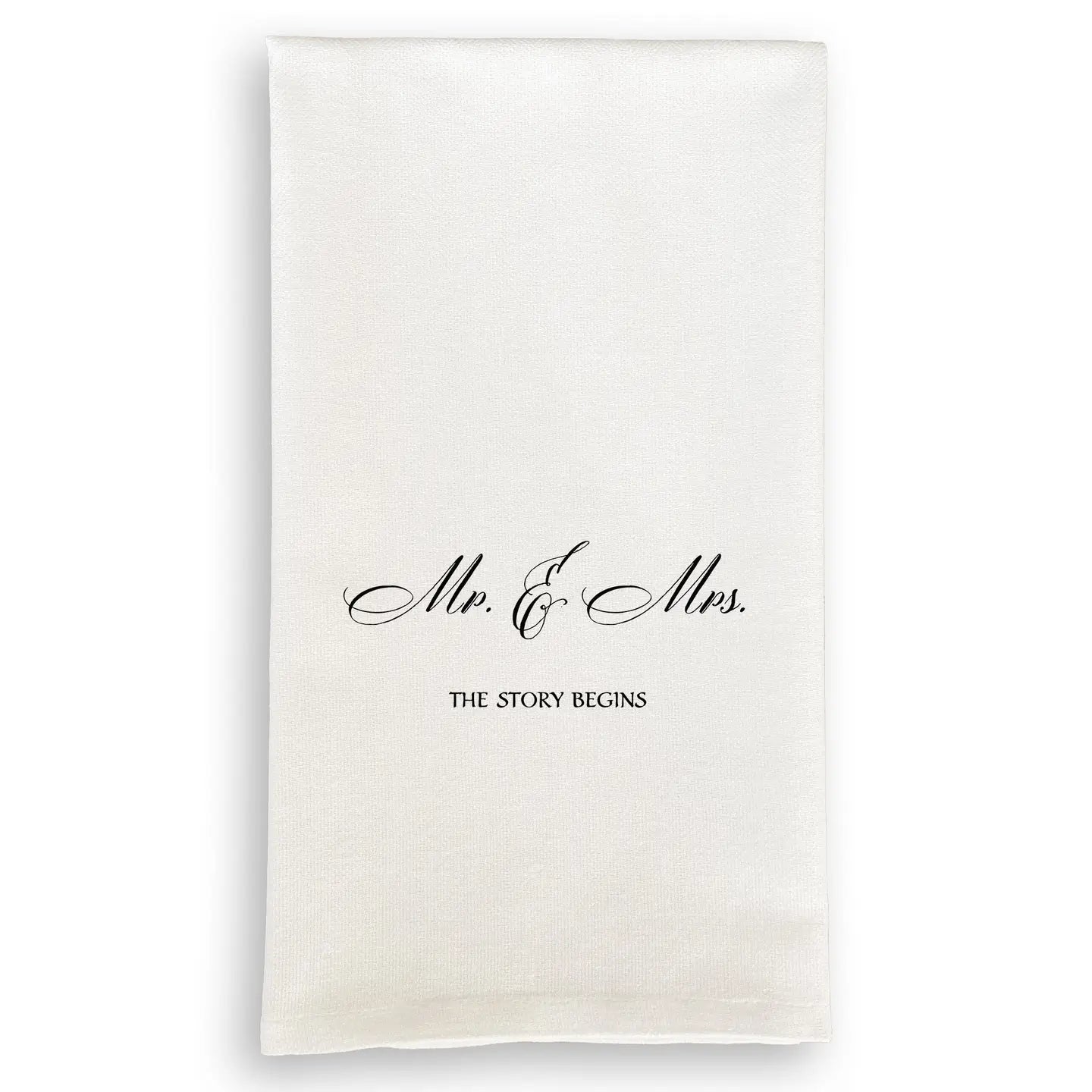 'Mr & Mrs - The Story Begins' Tea Towel