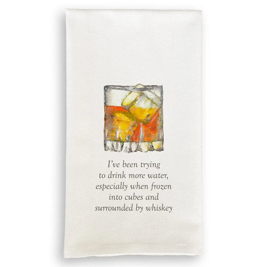 'Surrounded by Whiskey' Tea Towel