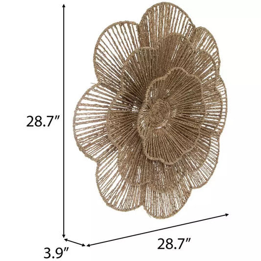 Layered Flower Seagrass Wall Decor