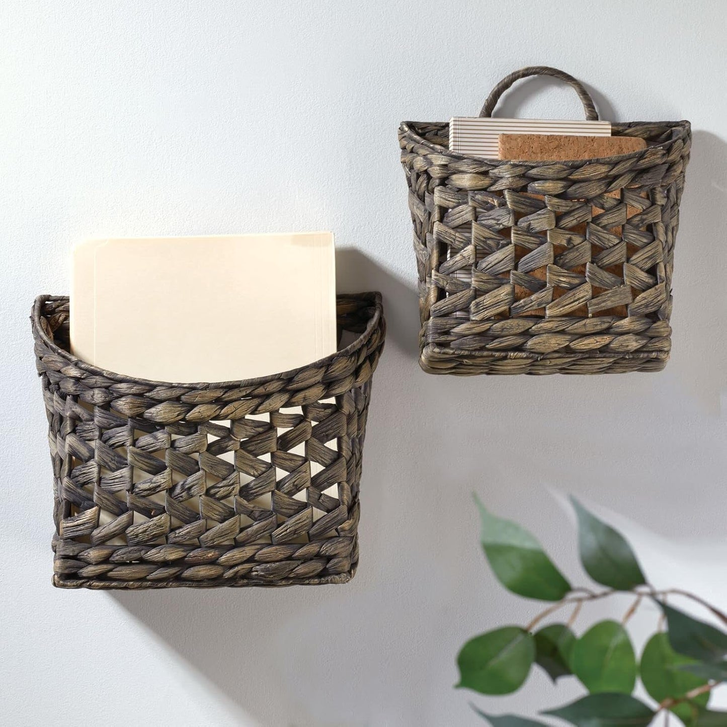 Hyacinth Hanging Wall Baskets - Set