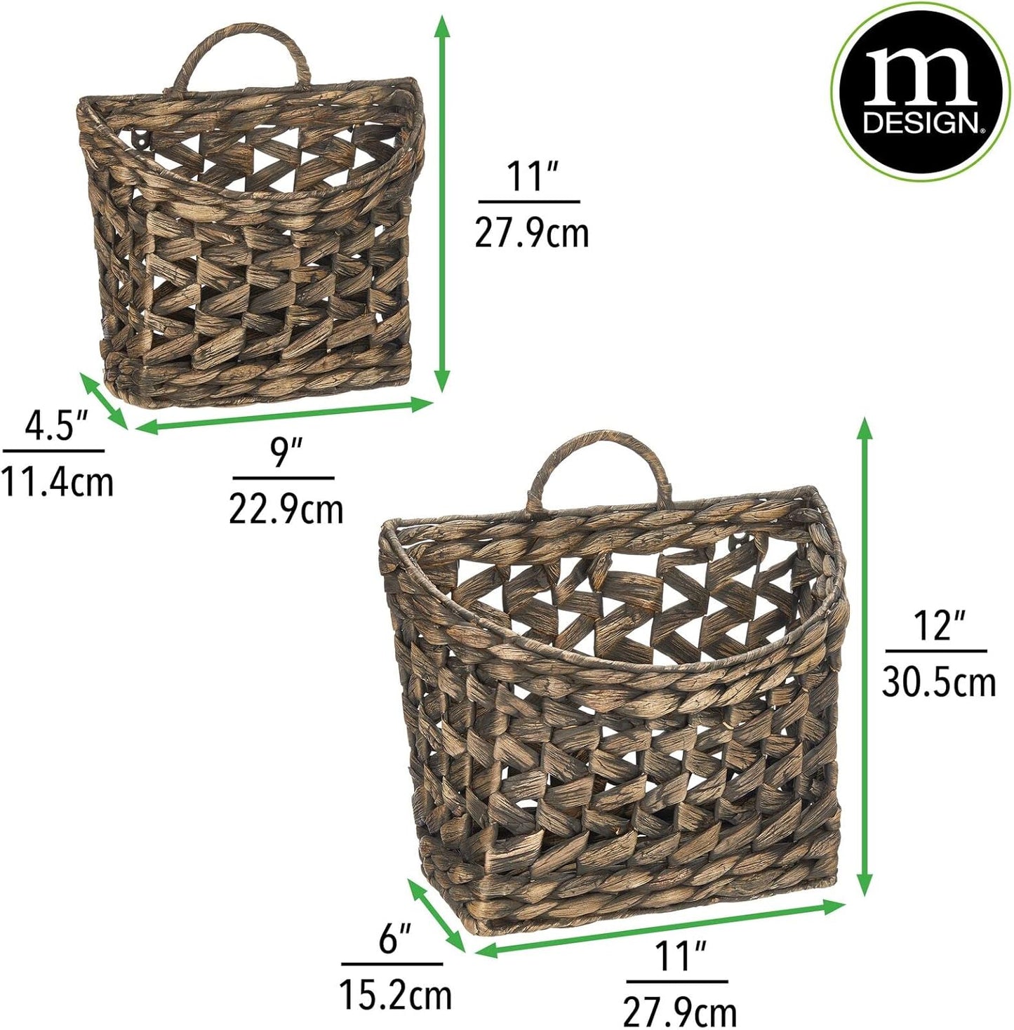 Hyacinth Hanging Wall Baskets - Set