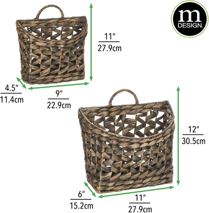 Hyacinth Hanging Wall Baskets - Set