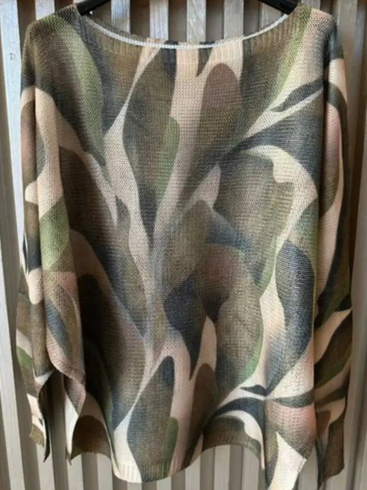 Olive Abstract Knit Sweater