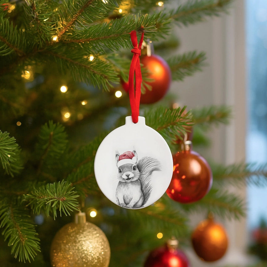 Santa Squirrel Ornament