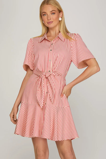 Tie Striped Dress