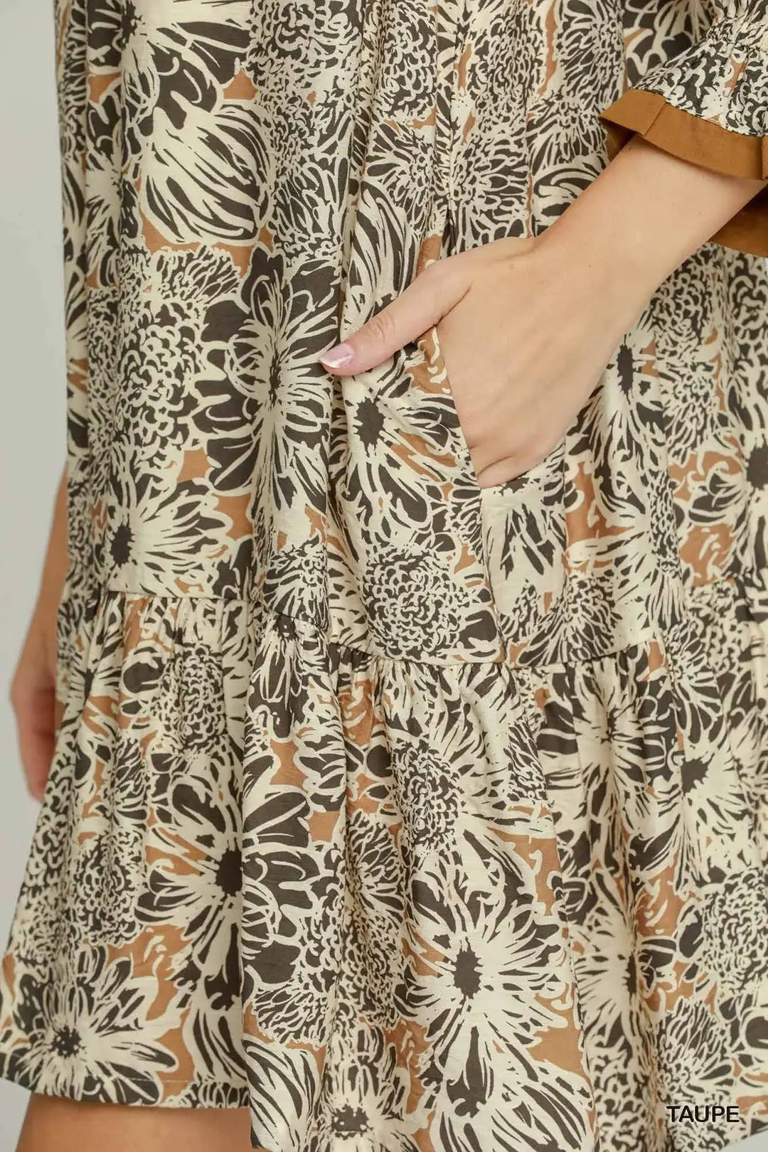 Ruffled Neck Mini Dress