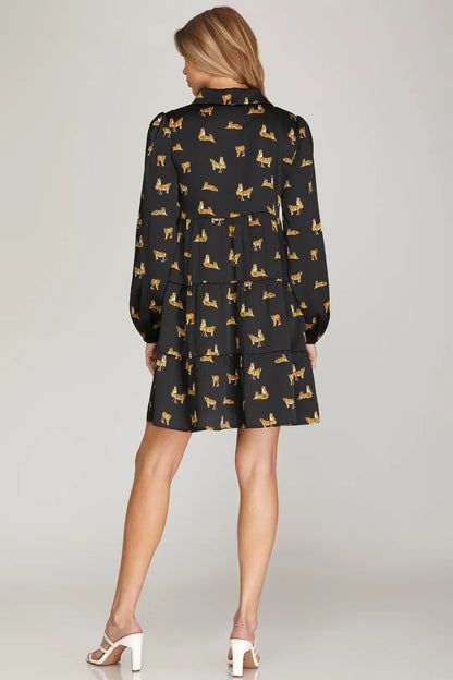 Tiger Tiered Shirt Dress