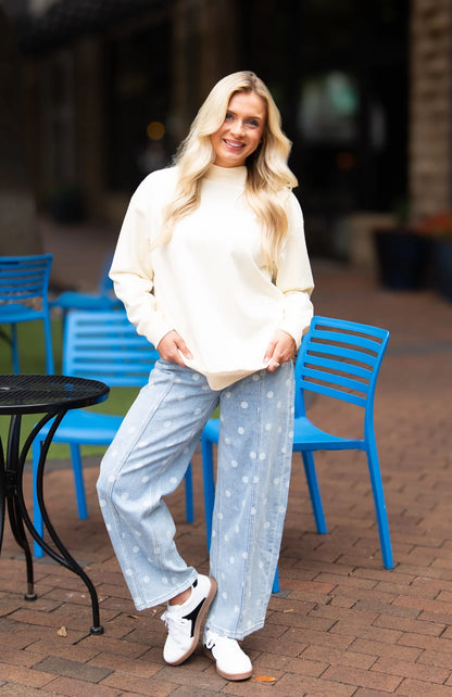Polka Dot Barrel Jeans
