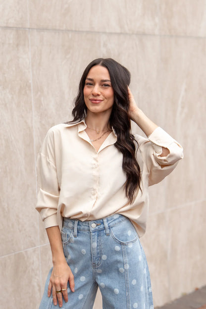 Polka Dot Barrel Jeans