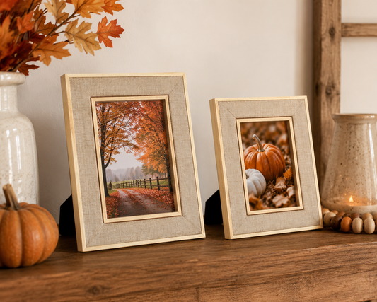 Gold Linen Photo Frames
